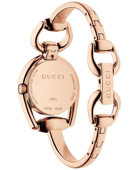 gucci horsebit rose gold tone bracelet watch|Gucci Horsebit bracelet gold.